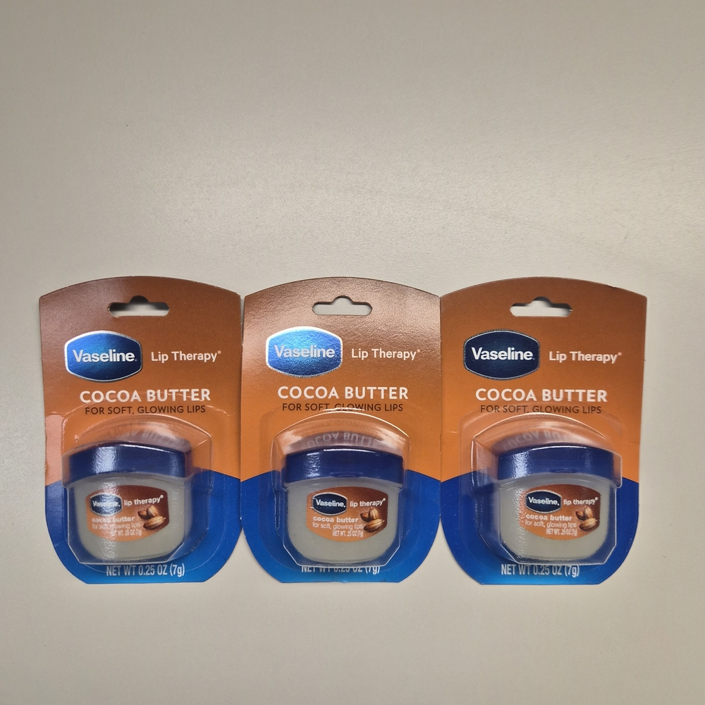 Vaseline Lip Therapy Cocoa Butter – 3 Pack • Stocking Stuffer • Brand New